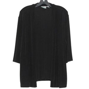 Chicos Travelers Cardigan Slinky 3/4 Sleeve Y2K Minimalist Cozy Black.